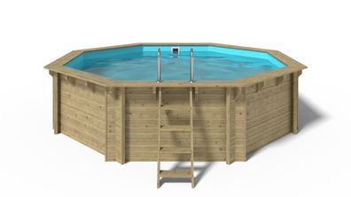 OKU Holzpool Emotion Fun Rund 5,10 m x 1,20 m Achteck Pool
