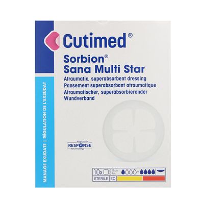 Cutimed Sorbion Sana Multi Star Wundauflage, 10 Stück - Verschiedene Größen