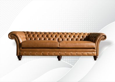 Chesterfield Sofa Braun Xxl Big Leder Wohnzimmer Möbel 4 Sitzer Braun Luxus Neu