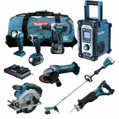 12tlg. MAKITA 18V Profi Akku Werkzeug Set + DUR364 Motorsense LRF2 5.0Ah NEU