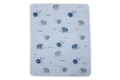 Fussenegger Babydecke Schnecke & Igel 90x70cm hellblau