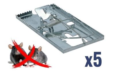 Rattenfalle Metall Ratten Ratte Köderfalle Schlagfalle Hohe Schlagkraft 5 Stück