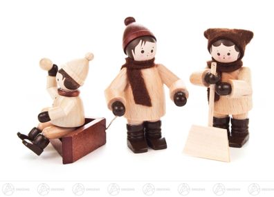 Miniatur Winterdienst natur (3) H=ca 5,5 cm NEU Erzgebirge Weihnachtsfigur