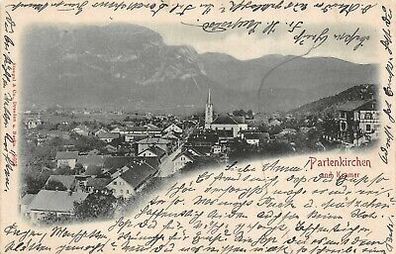 Partenkirchen und Kramer Postkarte 1901