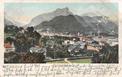 Reichenhall Ansicht Panorama Alpen Postkarte AK 1902