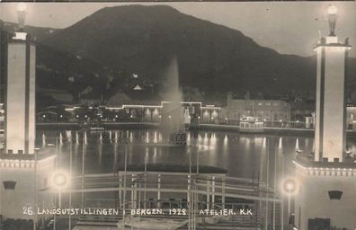 Atelier Landsutstillingen in Bergen Bayern Postkarte AK 1928