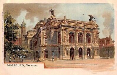 Augsburg Theater Postkarte AK