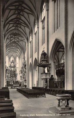 Augsburg ehem. Reichsstiftbasilika St. Ulrich und Afra Postkarte AK