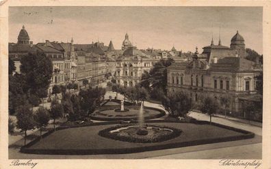 Ansicht Schönleinsplatz in Bamberg Bayern Postkarte AK