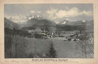 Bergen mit Hochfellen u. Hochgern Gasthof zur Post Postkarte AK 1927