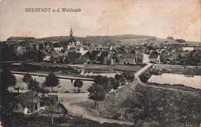 Blick auf Neustadt an der Waldnaab Bayern Postkarte AK 1921