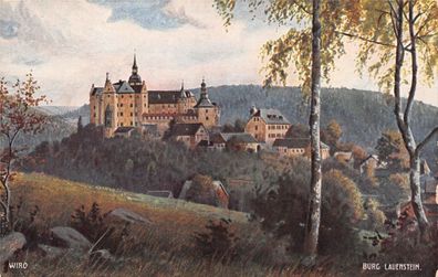 Burg Lauenstein Thüringisch-Fränkische Grenzwarte Loquitztal Postkarte AK