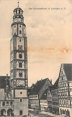 Der Schimmelturm in Lauingen a. D. Postkarte AK 1915