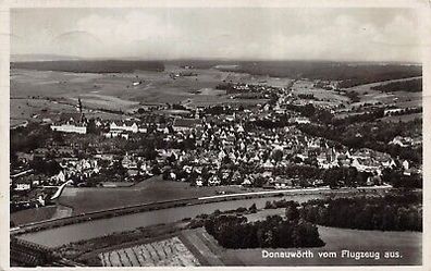 Donauwörth vom Flugzeug aus Postkarte AK