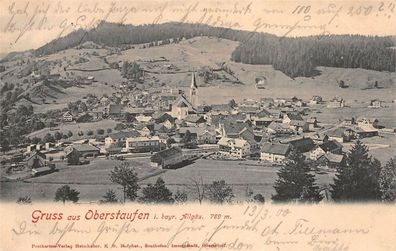 Gruss aus Oberstaufen i. bayr. Allgäu 789m Postkarte AK 1900