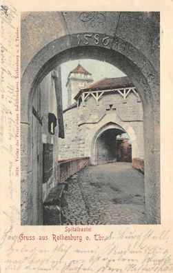 Gruss aus Rothenburg o. Tbr. Spitalbastei Postkarte AK 1903