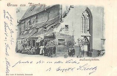 Gruss aus Nürnberg Bratwurstglöcklein AK 1898