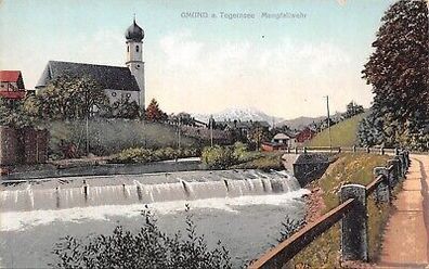 Gmund a. Tegernsee Mangfallwehr Postkarte AK