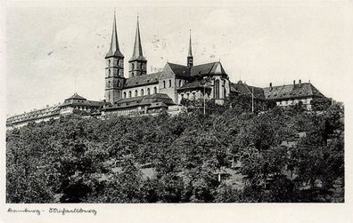 Kloster auf dem Michaelsberg Bamberg Bayern Postkarte AK 1936