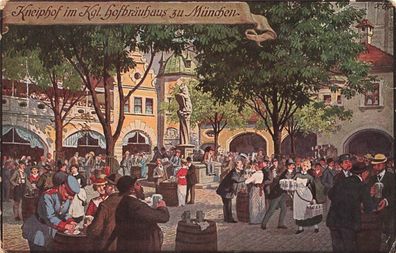 Kneiphof im Königliches Hofbräuhaus zu München Bayern Postkarte AK 1926