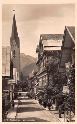 Kirchstraße mit Hotel Löwen in Oberstdorf Allgäu Bayern Postkarte AK