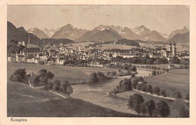 Kempten Ansicht Panorama Alpen Postkarte AK 1913