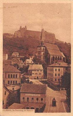 Kulmbach Die Plassenburg mit Petrikirche Schlosserei H. Amos Postkarte AK 1913