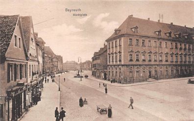 Marktplatz in Bayreuth Bayern Postkarte AK