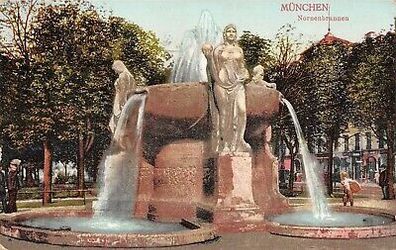 München Nornenbrunnen Postkarte 1915