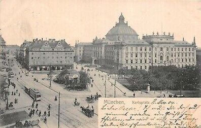 München Karlsplatz Postkarte AK 1904