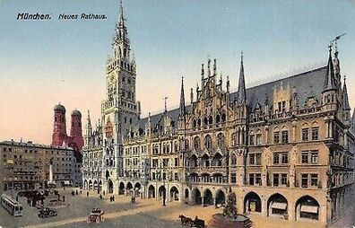 München Neues Rathaus Postkarte