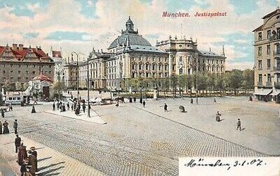 München Justizpalast Postkarte AK 1907