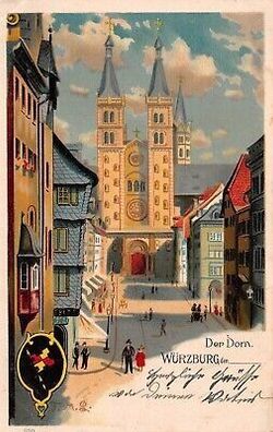 Würzburg Der Dom Postkarte AK