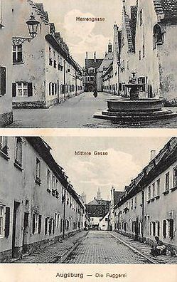 Augsburg - Die Fuggerei Mittere Gasse, Herrengasse Postkarte