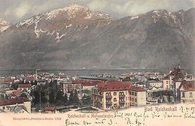 Bad Reichenhall Reichenhall u. Hohenstaufen Postkarte AK 1903