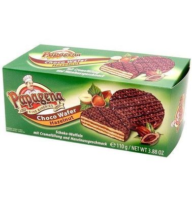 Papagena Haselnuss-Waffeln in Schokolade 120 g