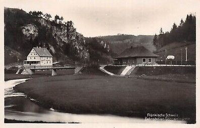 Fränkische Schweiz Bahnstation Gössweinstein Postkarte AK