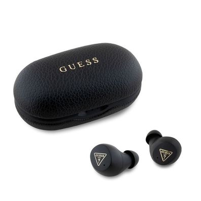 Guess PU Grained ENC TWS Kabellose Kopfhörer Bluetooth Headset - Schwarz