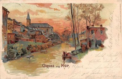 Gruss aus Hof Ansicht Postkarte AK 1904