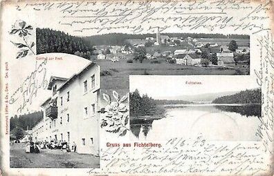 Gruss aus Fichtelberg Gasthof zur Post , Fichtelsee AK 1903