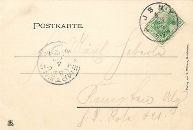 Gruß aus Holzleuten mit Gasthof zum Adler Bayern Litho-Postkarte AK 1904