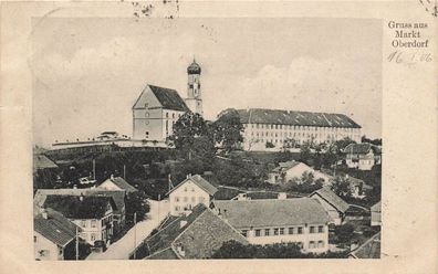 Gruß aus Markt Oberdorf mit Musikakademie im Allgäu Bayern Postkarte AK 1906