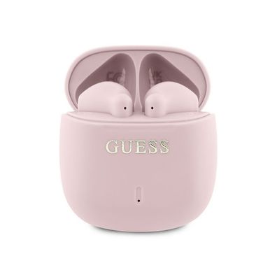 Guess Kabellose TWS-Ohrhörer Headset mit Logo wasserdicht IPX5 und Ladeetui - Rosa