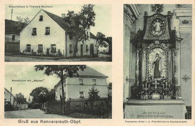 Gruß aus Konnersreuth-Obpf. Geburtshaus d. Theresie Neumann AK 1928