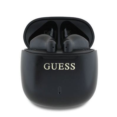 Guess Kabellose TWS-Ohrhörer Headset Logo wasserdicht IPX5 und Ladeetui - Schwarz