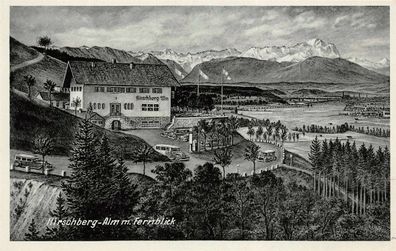 Hirschberg-Alm m. Fernblick Postkarte AK