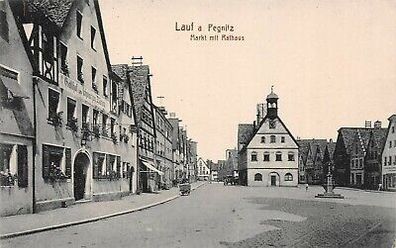 Lauf a. Pegnitz Markt mit Rathaus Postkarte