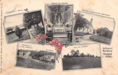 Luftkurort Mariaberg (Kempten i. Allgäu) Kapelle Trinkhalle Postkarte AK 1908