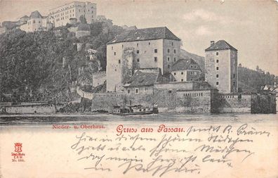 Nieder- u. Oberhaus Gruss aus Passau Postkarte AK