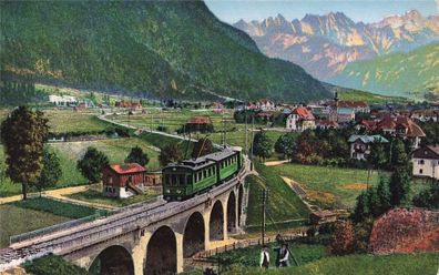 Mittenwald Partie an der neuen Bahn Postkarte AK 1924